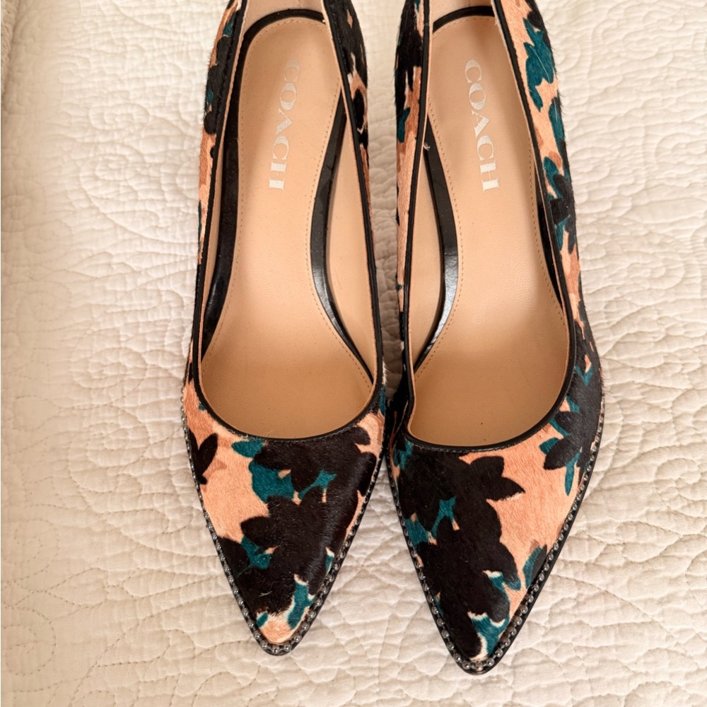 Coach Black and Green Elegant Heels